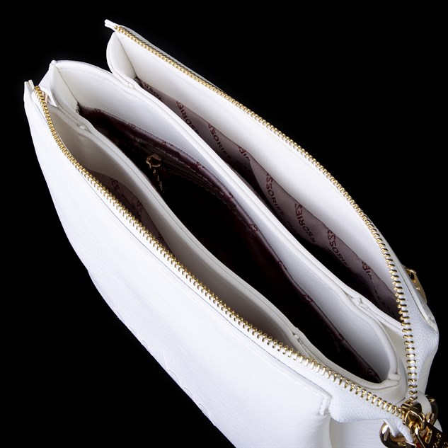 Nas Bag Kadın Sade Günlük Postacı Çantası ( 25x16 cm) Beyaz Victoria