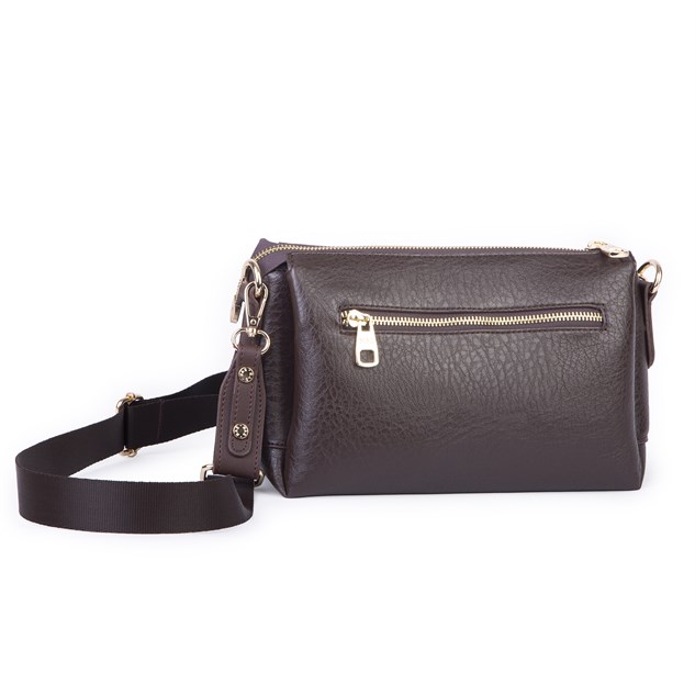 Nas Bag Kadın Sade Günlük Postacı Çantası ( 25x16 cm) Kahve Victoria