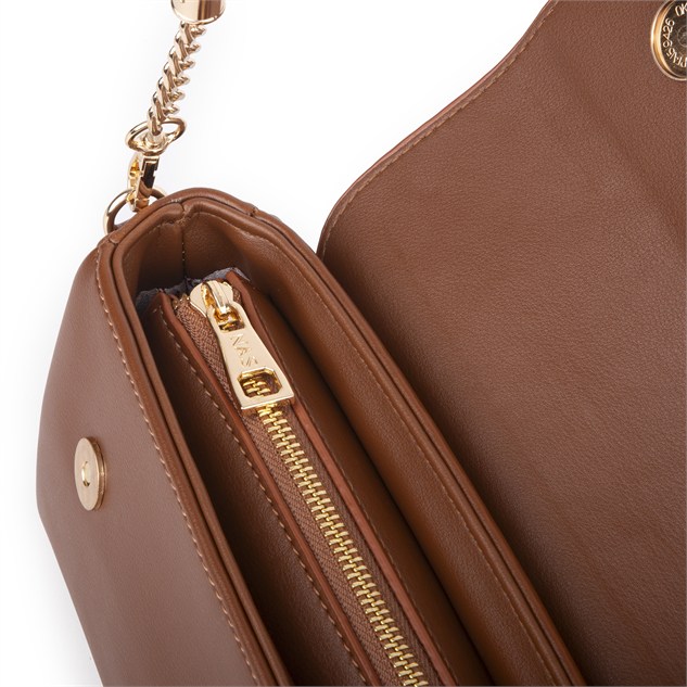 Nas Bag Kadın Sade Şık Omuz ve Çapraz Çanta (en 24 cm ;boy 12 cm ) Taba