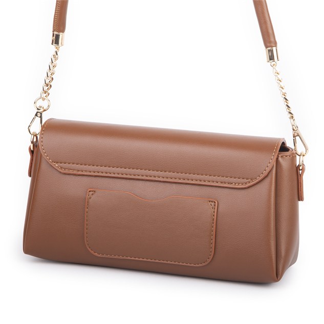 Nas Bag Kadın Sade Şık Omuz ve Çapraz Çanta (en 24 cm ;boy 12 cm ) Taba