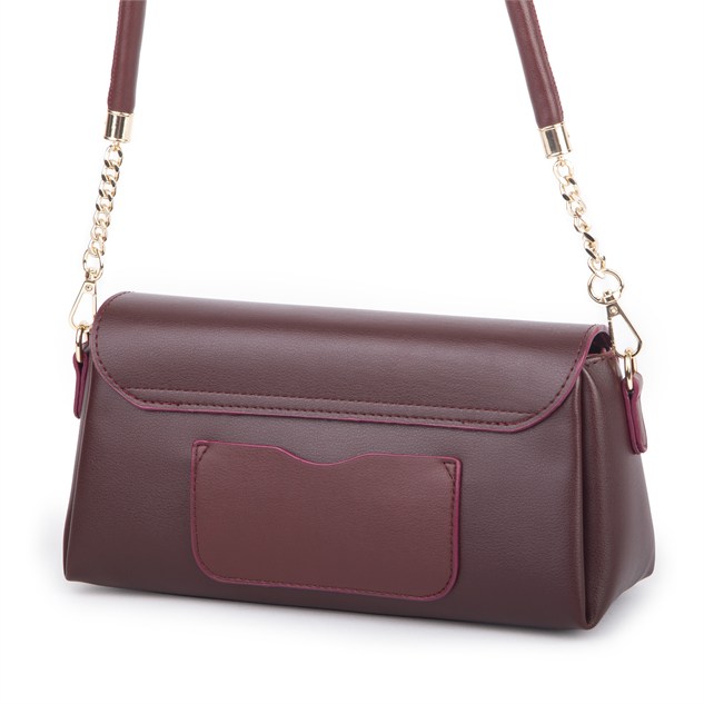 Nas Bag Kadın Sade Şık Omuz ve Çapraz Çanta (en 24 cm ;boy 12 cm ) Bordo