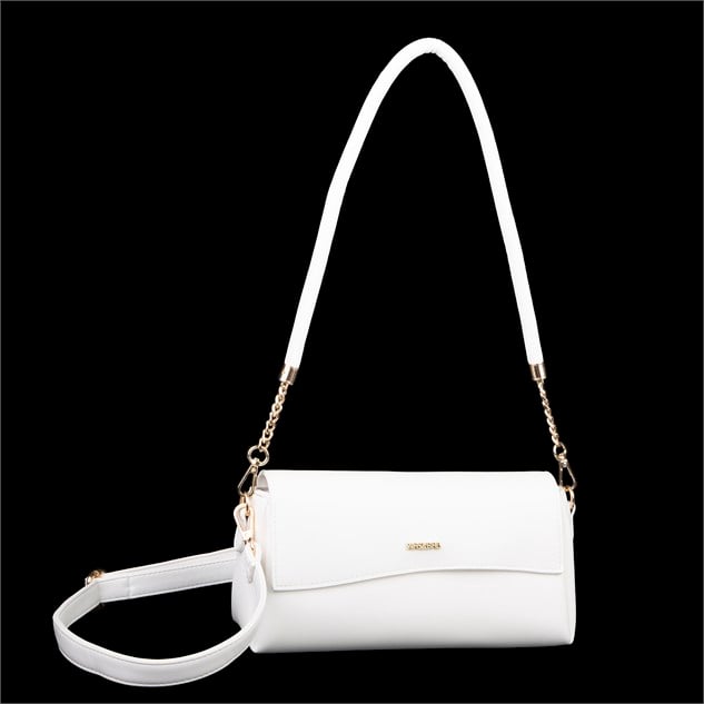 Nas Bag Kadın Sade Şık Omuz ve Çapraz Çanta (en 24 cm ;boy 12 cm ) Beyaz