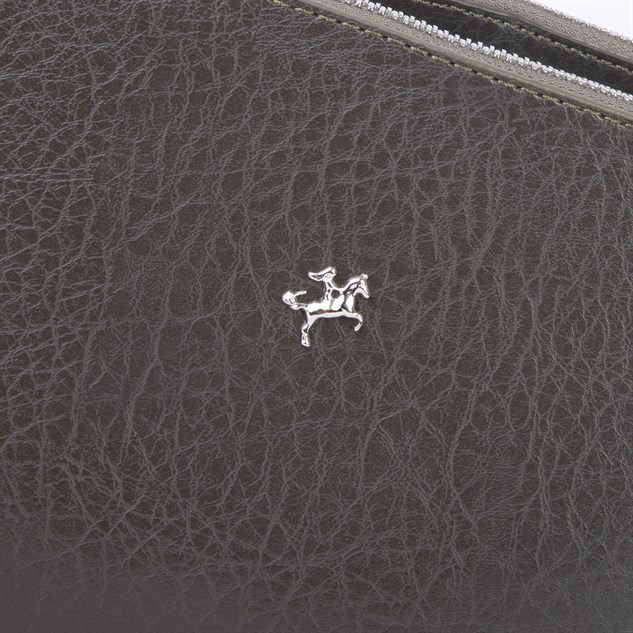 Nas Bag Kadın Sade Şık Omuz ve Çapraz Zincirli ve Uzun Çift Askılı (20x15 cm) Haki Victoria