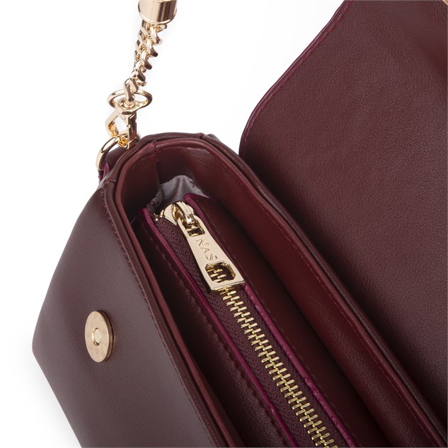 Nas Bag Kadın Sade Şık Omuz ve Çapraz Çanta (en 24 cm ;boy 12 cm ) Bordo