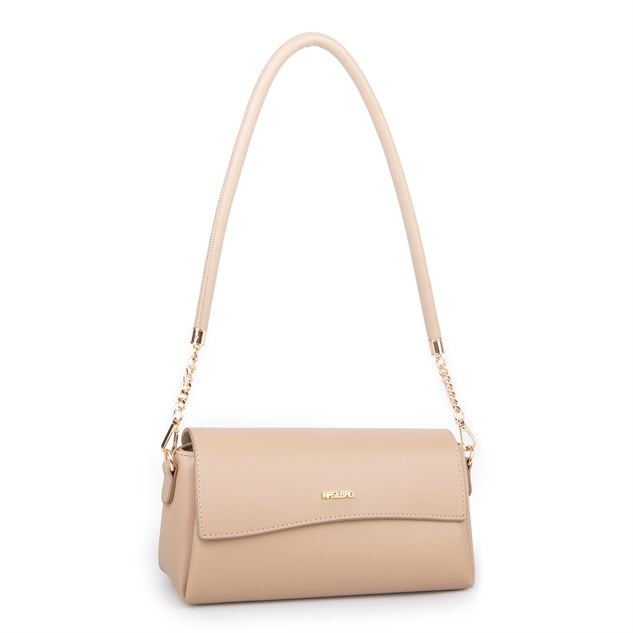 Nas Bag Kadın Sade Şık Omuz ve Çapraz Çanta (en 24 cm ;boy 12 cm ) Kum