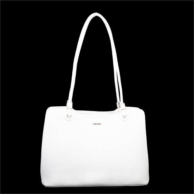 Nas Bag Kadın Sade Şık Zamansız Omuz Çantası ( 32x22 cm ) Beyaz
