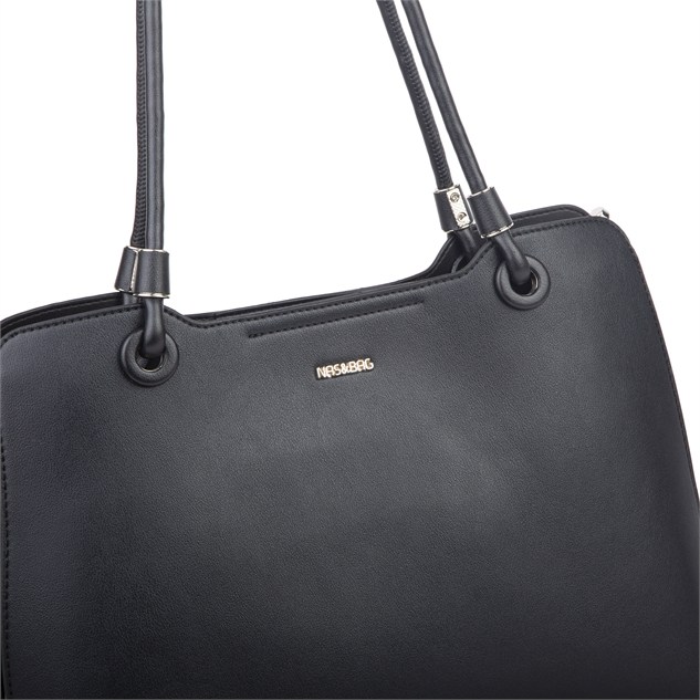 Nas Bag Kadın Sade Şık Zamansız Omuz Çantası ( 32x22 cm ) Siyah