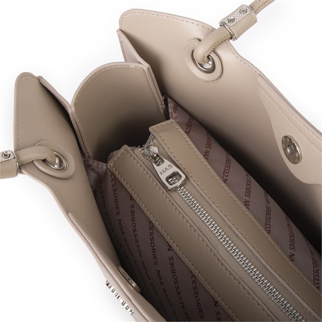 Nas Bag Kadın Sade Şık Zamansız Omuz Çantası ( 32x22 cm ) Kum