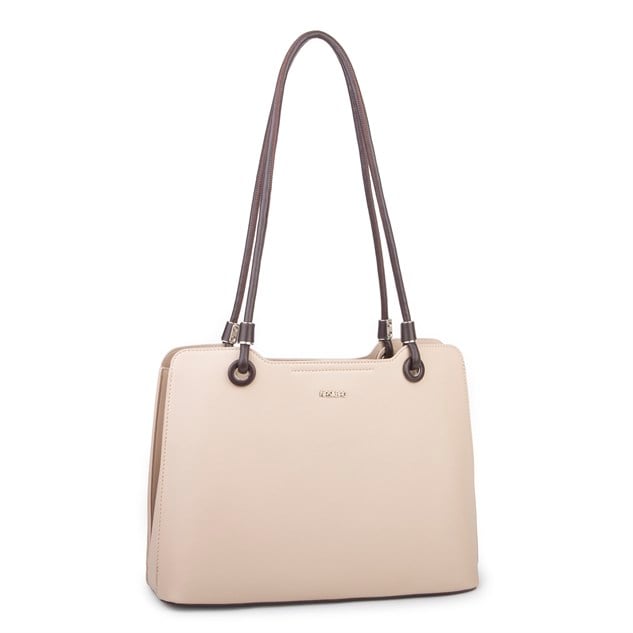 Nas Bag Kadın Sade Şık Zamansız Omuz Çantası ( 32x22 cm ) Kum Kahve