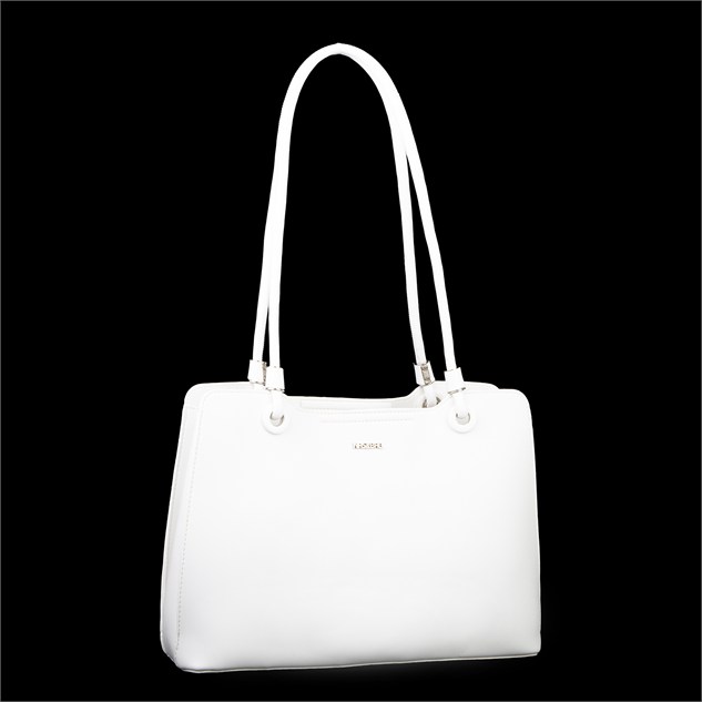 Nas Bag Kadın Sade Şık Zamansız Omuz Çantası ( 32x22 cm ) Beyaz