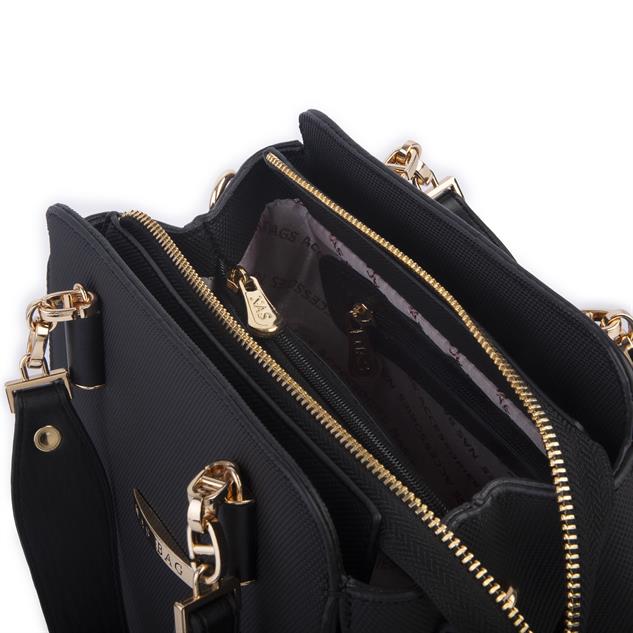 Nas Bag Kadın Sade ve Şık El ve Omuz Çantası Siyah  Lacst  (Ölçüsü:24x21x16)