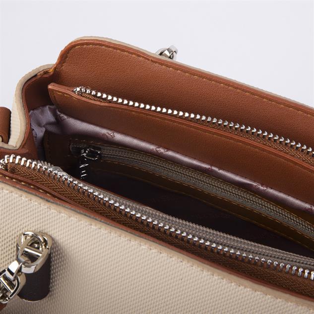 Nas Bag Kadın Sade ve Şık El ve Omuz Çantası Kum Kahve Taba   Lacst  (Ölçüsü:24x21x16)