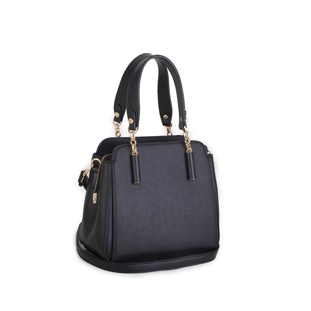 Nas Bag Kadın Sade ve Şık El ve Omuz Çantası Siyah  Mngo  (Ölçüsü:24x21x16)