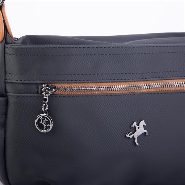 Nas Bag Kadın Salaş Çok Gözlü Çapraz Çanta Siyah  Taba  Buzzy   ( en :30cm x boy: 20 cm )
