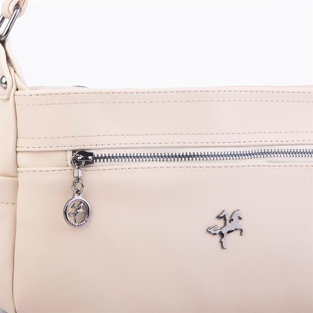 Nas Bag Kadın Salaş Çok Gözlü Çapraz Çanta Kum Dona  ( en :30cm x boy: 20 cm )