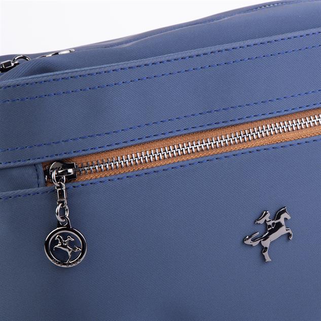 Nas Bag Kadın Salaş Çok Gözlü Çapraz Çanta Lacivert Taba Buzzy   ( en :30cm x boy: 20 cm )