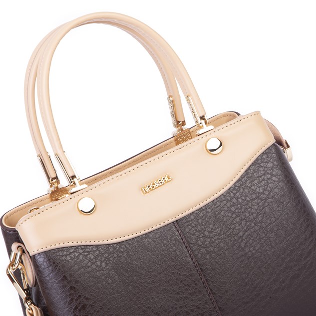 Nas Bag Kadın Şık El ve Omuz Çanta Kahve Camel  Victoria