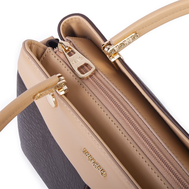 Nas Bag Kadın Şık El ve Omuz Çanta Kahve Camel  Victoria