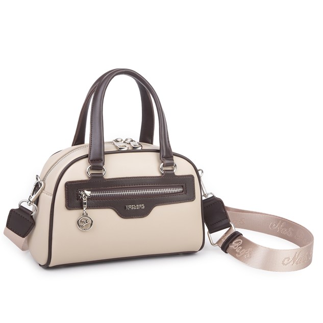 Nas Bag Kadın Şık El ve Postacı Çanta (en 22 cm , boy 16 cm ) Kum Kahve