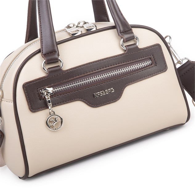 Nas Bag Kadın Şık El ve Postacı Çanta (en 22 cm , boy 16 cm ) Kum Kahve
