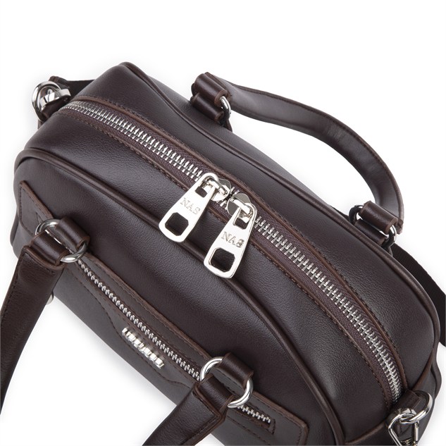 Nas Bag Kadın Şık El ve Postacı Çanta (en 22 cm , boy 16 cm ) Kahverengi