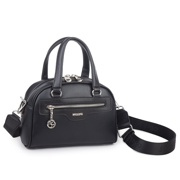 Nas Bag Kadın Şık El ve Postacı Çanta (en 22 cm , boy 16 cm ) Siyah