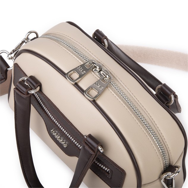 Nas Bag Kadın Şık El ve Postacı Çanta (en 22 cm , boy 16 cm ) Kum Kahve