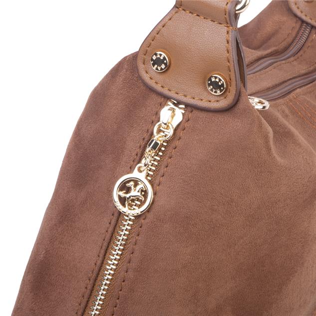 Nas Bag Kadın Şık Omuz ve Çapraz Çanta Taba Süet