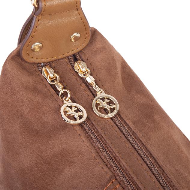 Nas Bag Kadın Şık Omuz ve Çapraz Çanta Taba Süet