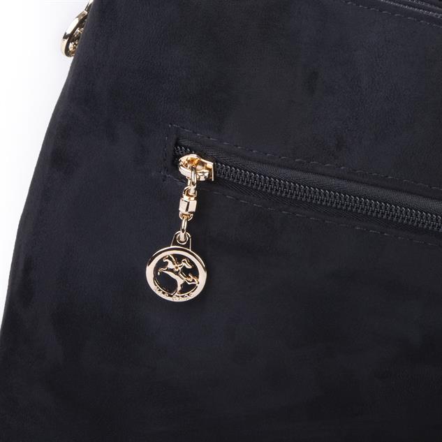 Nas Bag Kadın Şık Omuz ve Çapraz Çanta Siyah Süet
