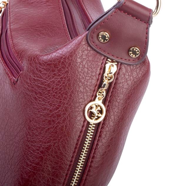 Nas Bag Kadın Şık Örgülü El yapımı Askılı Omuz ve Çapraz Çanta Bordo Victoria