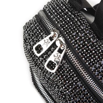 Nas Bag Kadın Sırt Çantası Black  Diamond  Siyah Taşlı Şık Mini Çanta