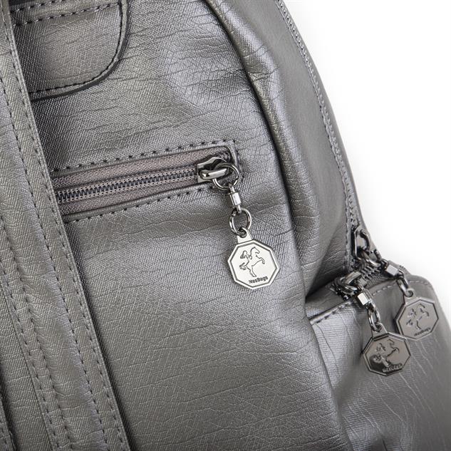 Nas Bag Kadın Çok Cepli Sırt Çantası Gri  Yıkamalı