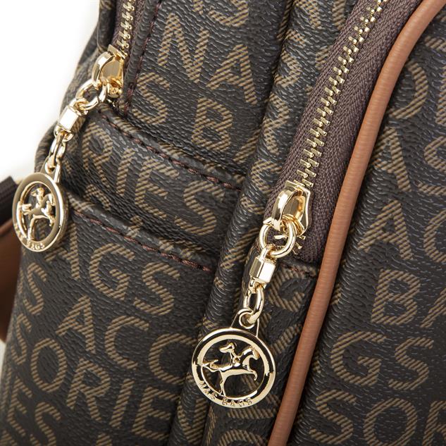 Nas Bag Kadın Sırt Çantası Kahve Taba Yazılı