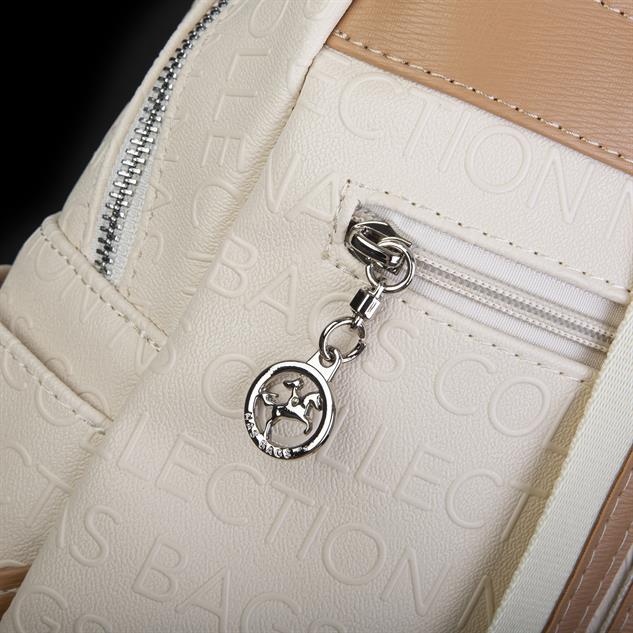 Nas Bag Kadın Sırt Çantası Krem  Camel  Gofraj