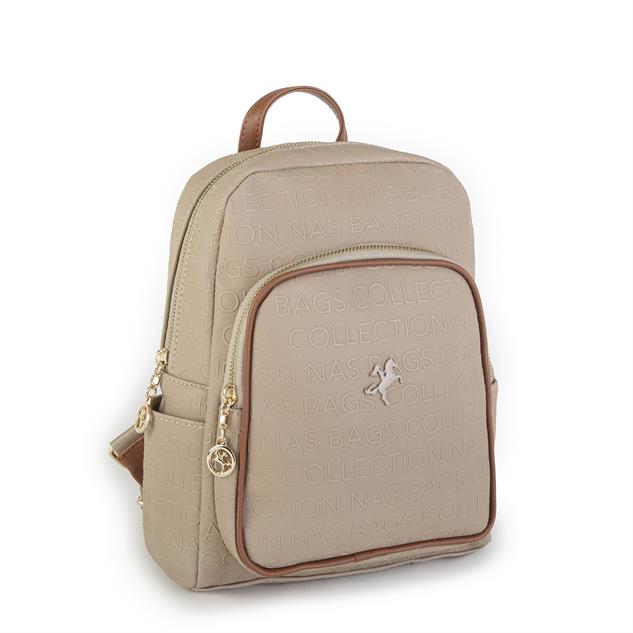 Nas Bag Kadın Sırt Çantası Kum  Taba  Gofraj