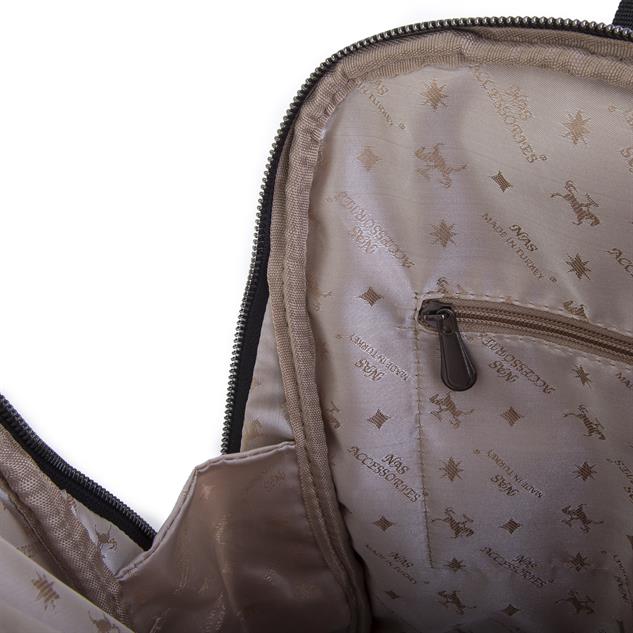 Nas Bag Kadın Sırt Çantası Orjinal Siyah Cosmos  (Eni :28 cm, Boyu :40cm)
