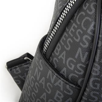 Nas Bag  Büyük Boy Geniş İç Hacim  Kadın Sırt Çantası Siyah Yazılı