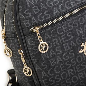 Nas Bag Kadın Sırt Çantası Siyah Yazılı