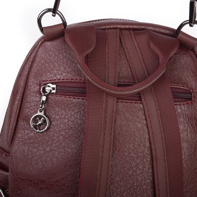 Nas Bag Kadın Sırt Çantası ve Omuz Çantası Dönüştürülebilir Tasarımlı Ürün Bordo Victoria