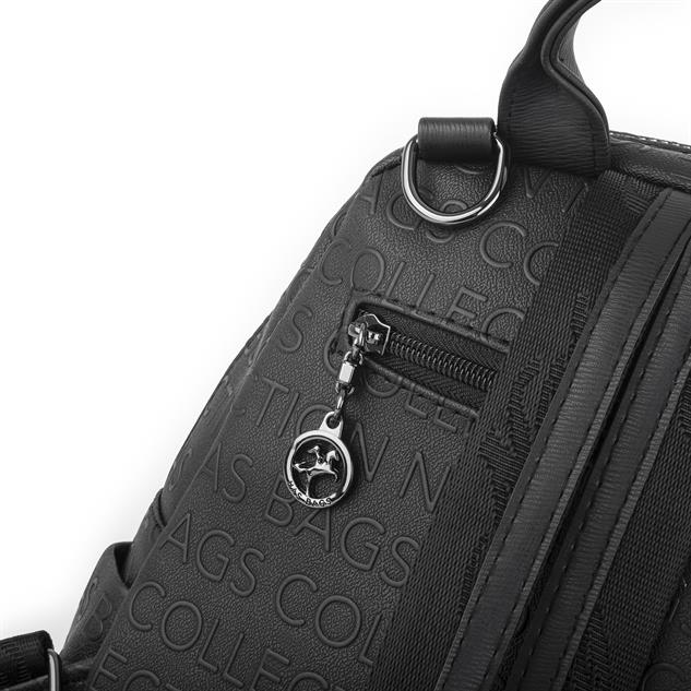 Nas Bag Kadın Sırt Çantası ve Omuz Çantası Dönüştürülebilir Tasarımlı Ürün Siyah Gofraj