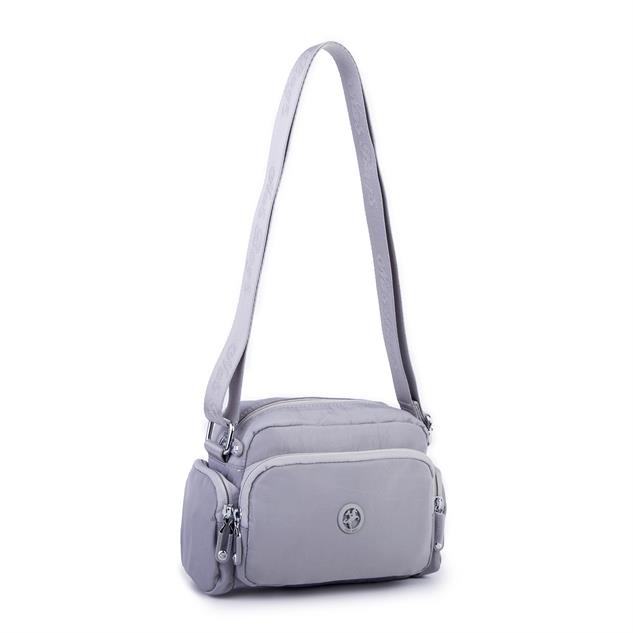 Nas Bag Kadın Spor Çok Gözlü Su Geçirmez Hafif Mini Çanta Gri  ( 22x16 cm )