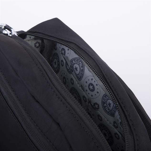 Nas Bag Kadın Spor Çok Gözlü Su Geçirmez Hafif Mini Çanta Siyah  ( 22x16 cm )