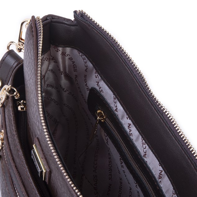 Nas Bag Kadın Spor Şık Günlük Postacı Çapraz Çanta (en 25 cm ;boy 22 cm ) Kahverengi Victoria