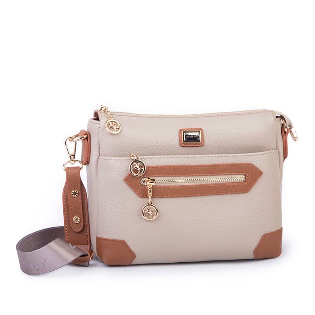 Nas Bag Kadın Spor Şık Günlük Postacı Çapraz Çanta (en 25 cm ;boy 22 cm ) Kum Taba Victoria