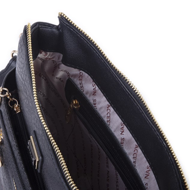 Nas Bag Kadın Spor Şık Günlük Postacı Çapraz Çanta (en 25 cm ;boy 22 cm ) Siyah Victoria