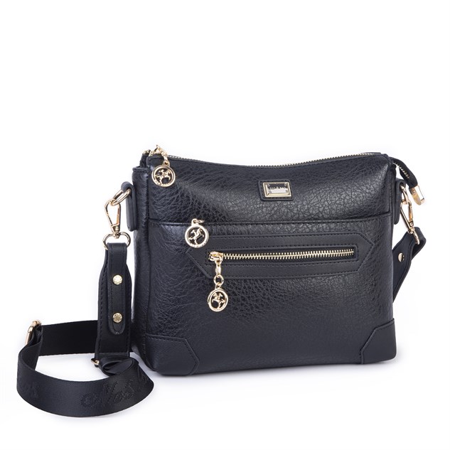 Nas Bag Kadın Spor Şık Günlük Postacı Çapraz Çanta (en 25 cm ;boy 22 cm ) Siyah Victoria