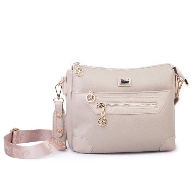 Nas Bag Kadın Spor Şık Günlük Postacı Çapraz Çanta (en 25 cm ;boy 22 cm )  Kum Victoria