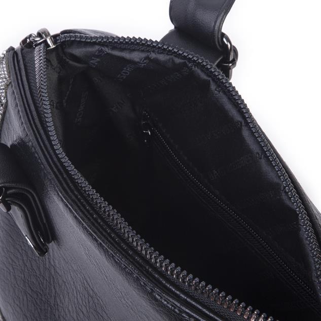 Nas Bag Kadın Taşlı Şık Omuz ve Çapraz Çanta Siyah Victoria