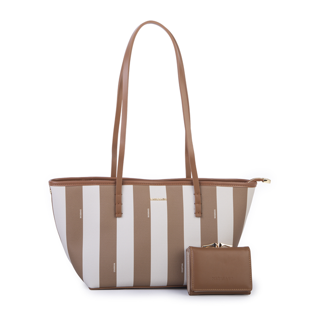 Nas Bag Kadın Uzun Askılı Hafif Premıum Seri Cüzdanlı 2li set Omuz Çanta Taba